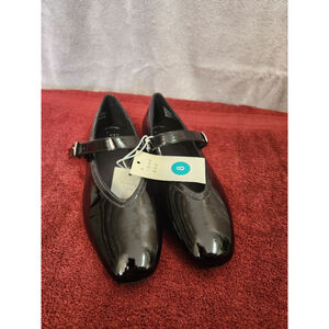 A New Day Elena Black Patent Mary Jane Flats Size 8